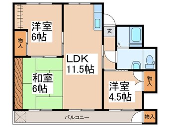 間取図 多摩川住宅トー7号棟(306)