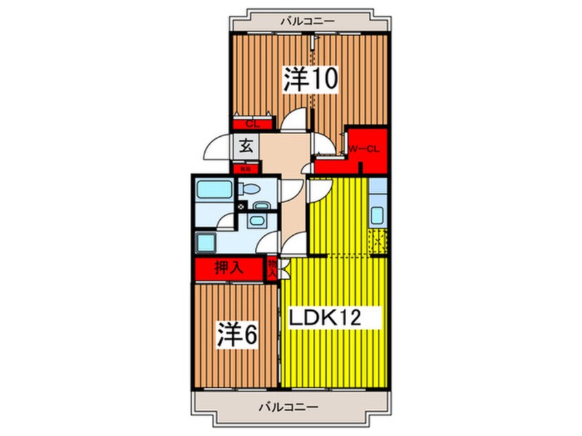 間取図 ドルフ・ヤマノウチ　Ａ棟