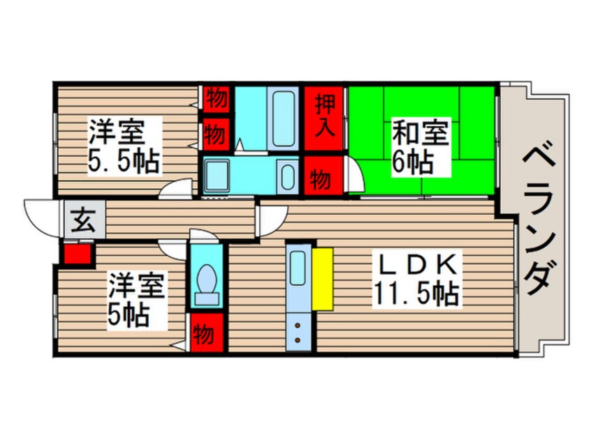 間取図 ベルグプレシャデス船橋