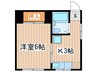矢島ハイツ 1Kの間取り