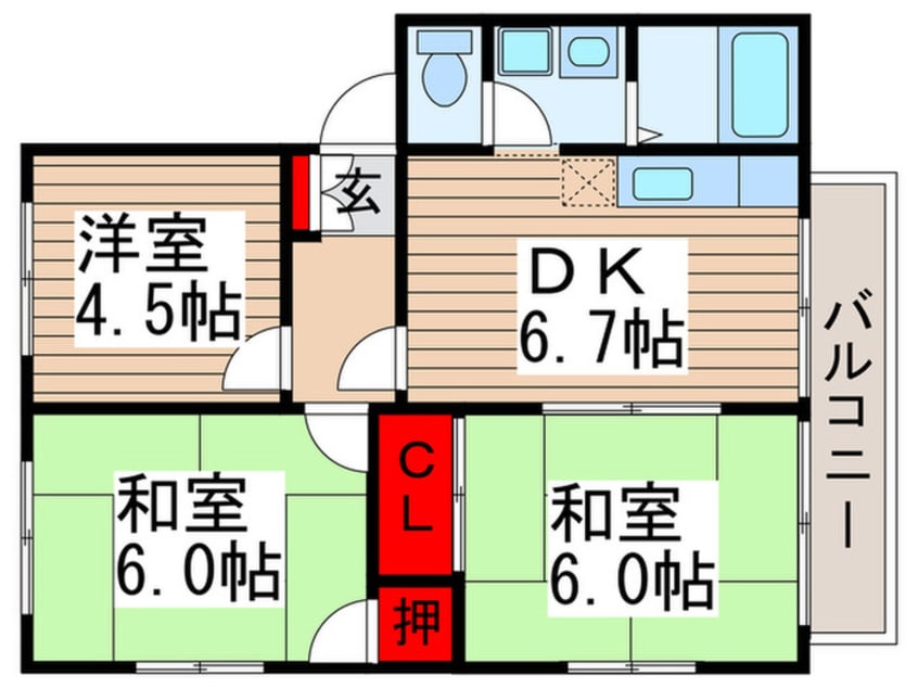 間取図 ヴィラ北松Ｆ