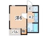 リトルホワイトハウス 1Kの間取り