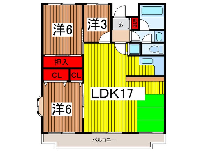 間取り図 ドルフ・ヤマノウチ　Ｂ棟