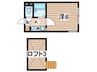 SS中央林間 1Kの間取り