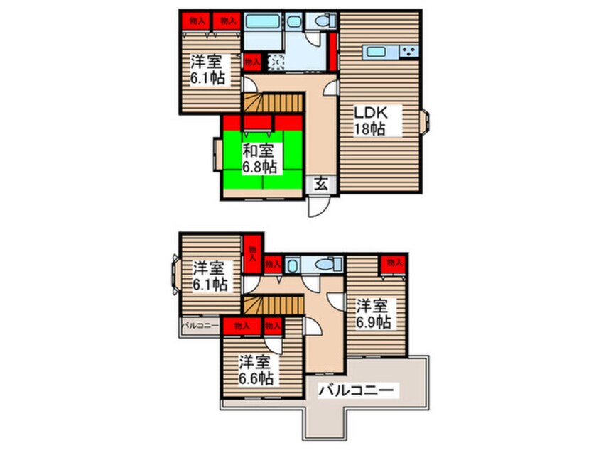 間取図 柏市旭町2丁目貸家