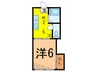 リマ洗足 1Kの間取り
