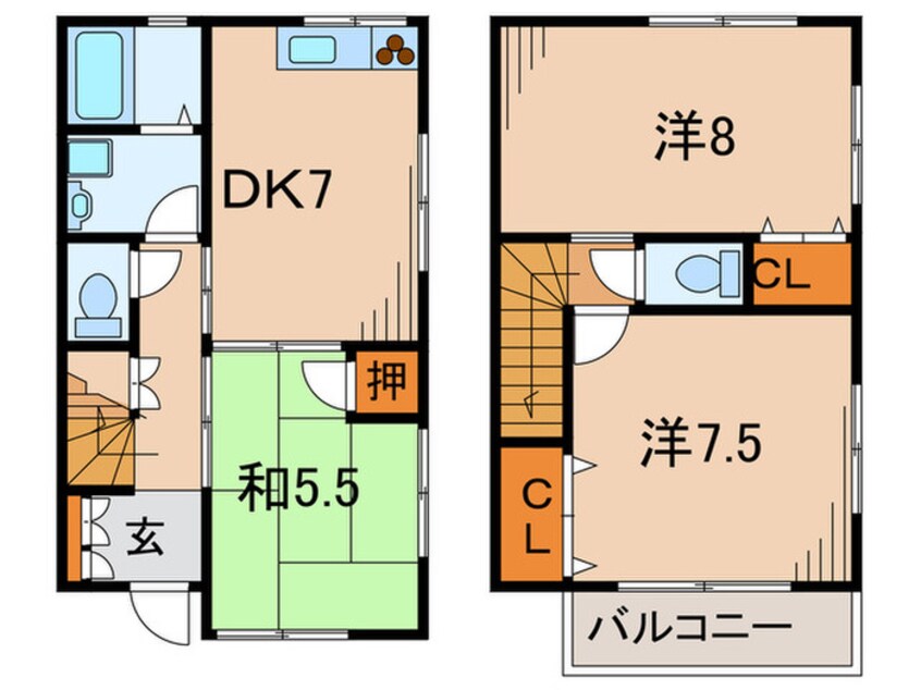 間取図 クレ－ル上末吉