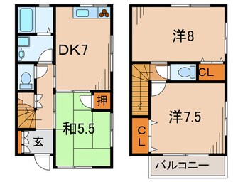 間取図 クレ－ル上末吉