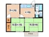 文命ハイツ 3Kの間取り