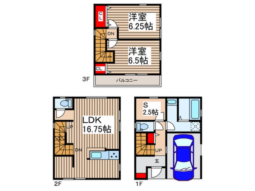 間取図 鶴馬戸建3丁目3号