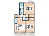 ポラリスＡ棟 2LDKの間取り