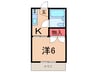メゾン三和 1Kの間取り