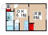 ＳＱＵＡＲＥ２ 1DKの間取り