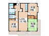 ドミ－ルいぶき野 3LDKの間取り