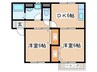 アルエットⅡ 2DKの間取り