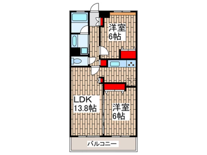 間取図 ｱﾝﾋﾞｼｬｽﾌﾟﾗｯﾂｧ越谷(302)