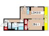 ロード花みずき 1LDKの間取り