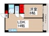 明日香ビル 1LDKの間取り