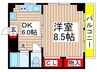 津賀マンション 1DKの間取り