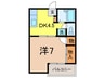アレイハイツ赤塚 1DKの間取り