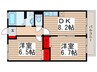 ハイム　シンフォニアＡ 2DKの間取り