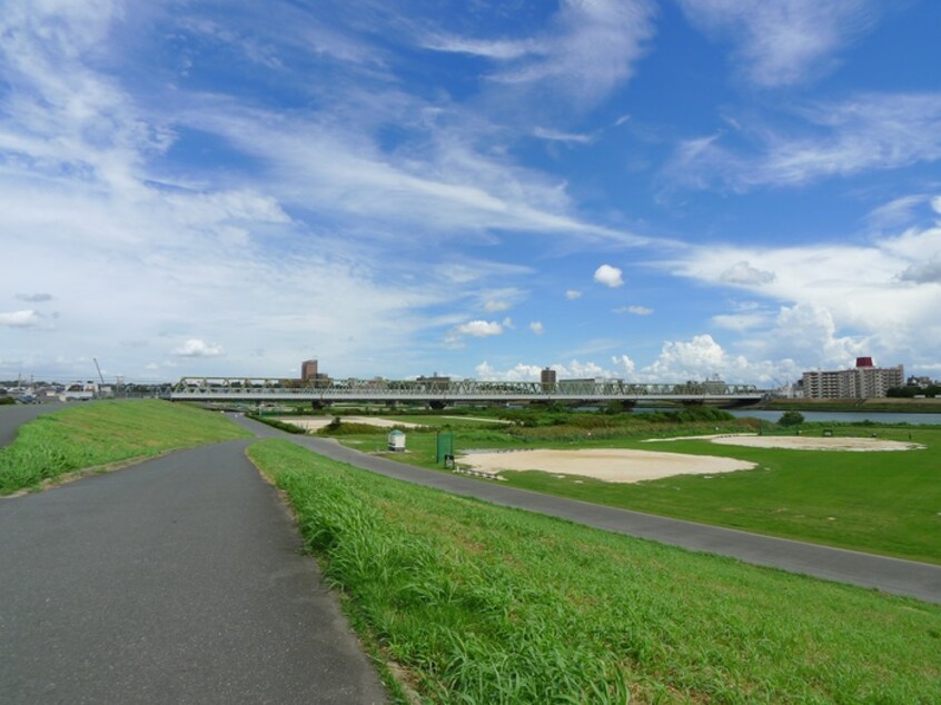 江戸川河川敷(公園)まで200m ＶＥＮＵＳＴＡＧＥ