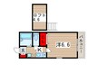 ミラフローレス橘 1Kの間取り