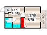 鹿浜ポライトリーハイツ 1DKの間取り