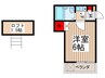 パ－クサイド朝霞Ｃ 1Kの間取り