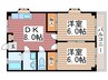 エステーコーポ 2DKの間取り