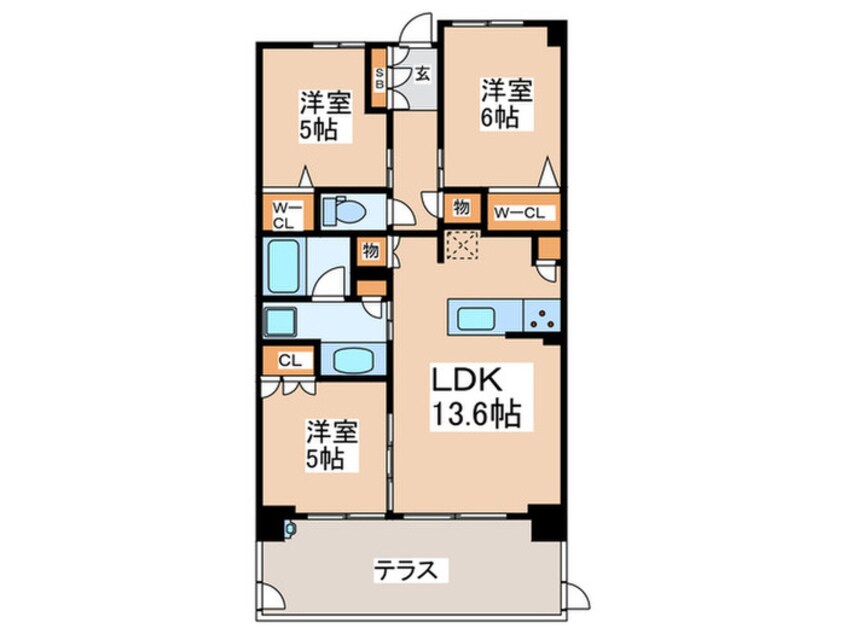 間取図 シティハウス調布（１０２）