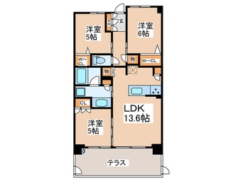 間取図 シティハウス調布（１０２）