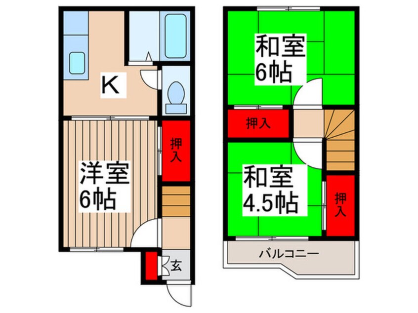 間取図 ﾃﾗｽ･ﾎﾞﾇ-ﾙB棟