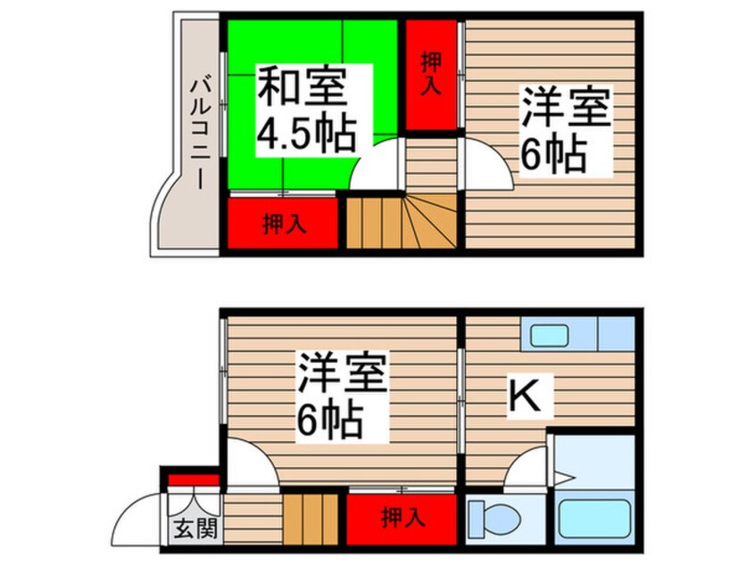 間取図 ﾃﾗｽ･ﾎﾞﾇ-ﾙB棟