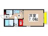 コーポＵni 1Kの間取り