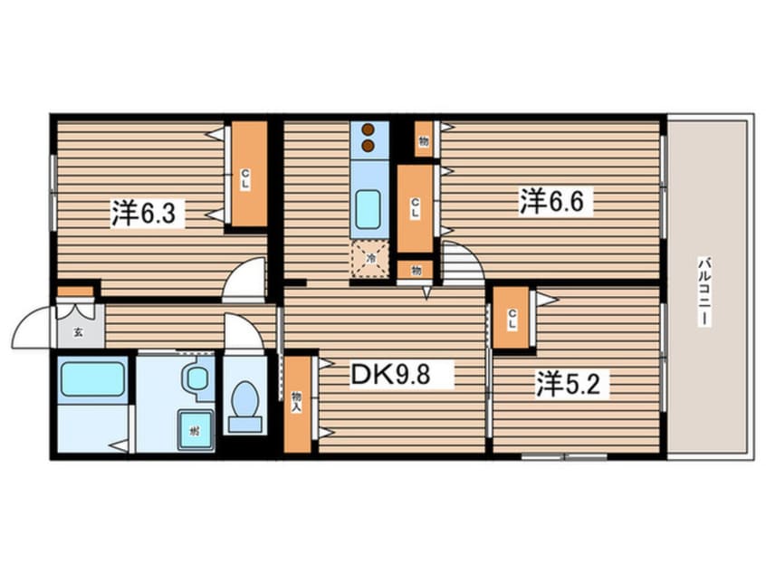 間取図 ｵｰｷｯﾄﾞﾚｼﾞﾃﾞﾝｽ港北綱島ｳｴｽﾄ
