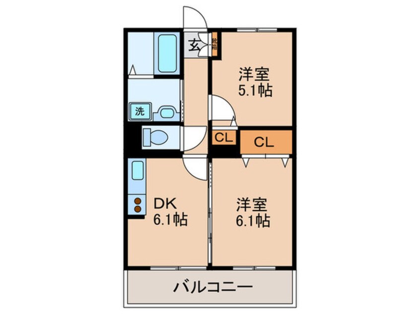 間取図 ｵｰｷｯﾄﾞﾚｼﾞﾃﾞﾝｽ港北綱島ｳｴｽﾄ