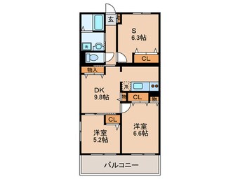 間取図 ｵｰｷｯﾄﾞﾚｼﾞﾃﾞﾝｽ港北綱島ｳｴｽﾄ