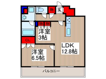 間取図 ﾌﾟﾗｳﾄﾞﾀﾜｰ武蔵浦和ﾏｰｸｽ（412）