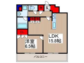 間取図 ﾌﾟﾗｳﾄﾞﾀﾜｰ武蔵浦和ﾏｰｸｽ（412）