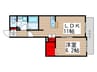 ドルフィン 1LDKの間取り
