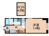 Miraiino新富町 1Kの間取り