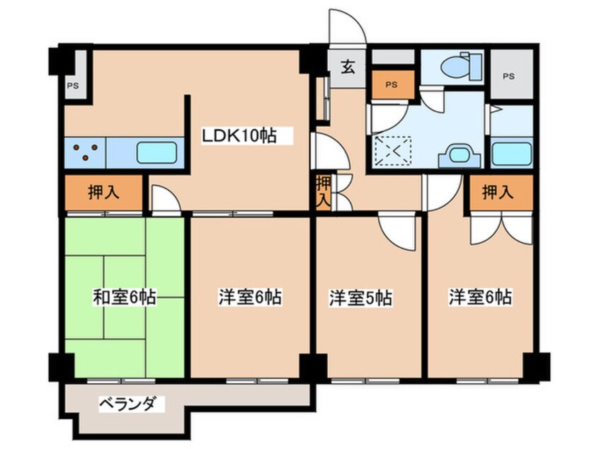 間取図 クレール聖蹟桜ヶ丘（1002）