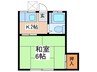 めじろ荘 1Kの間取り