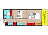 ヴェル ラ メゾン 1LDKの間取り
