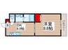 大福マンション薬円台 1DKの間取り