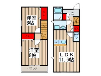 間取図 メゾネット若葉