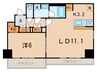 ケリア西馬込アジールコート 1LDKの間取り