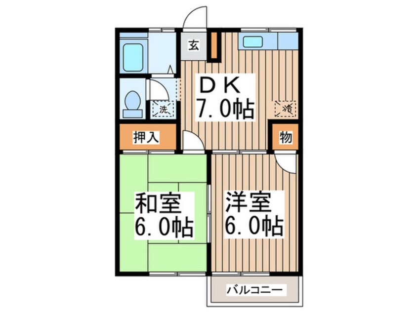 間取図 ウィスラ－ビレッジＡ