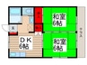 コーポそうだい 2DKの間取り